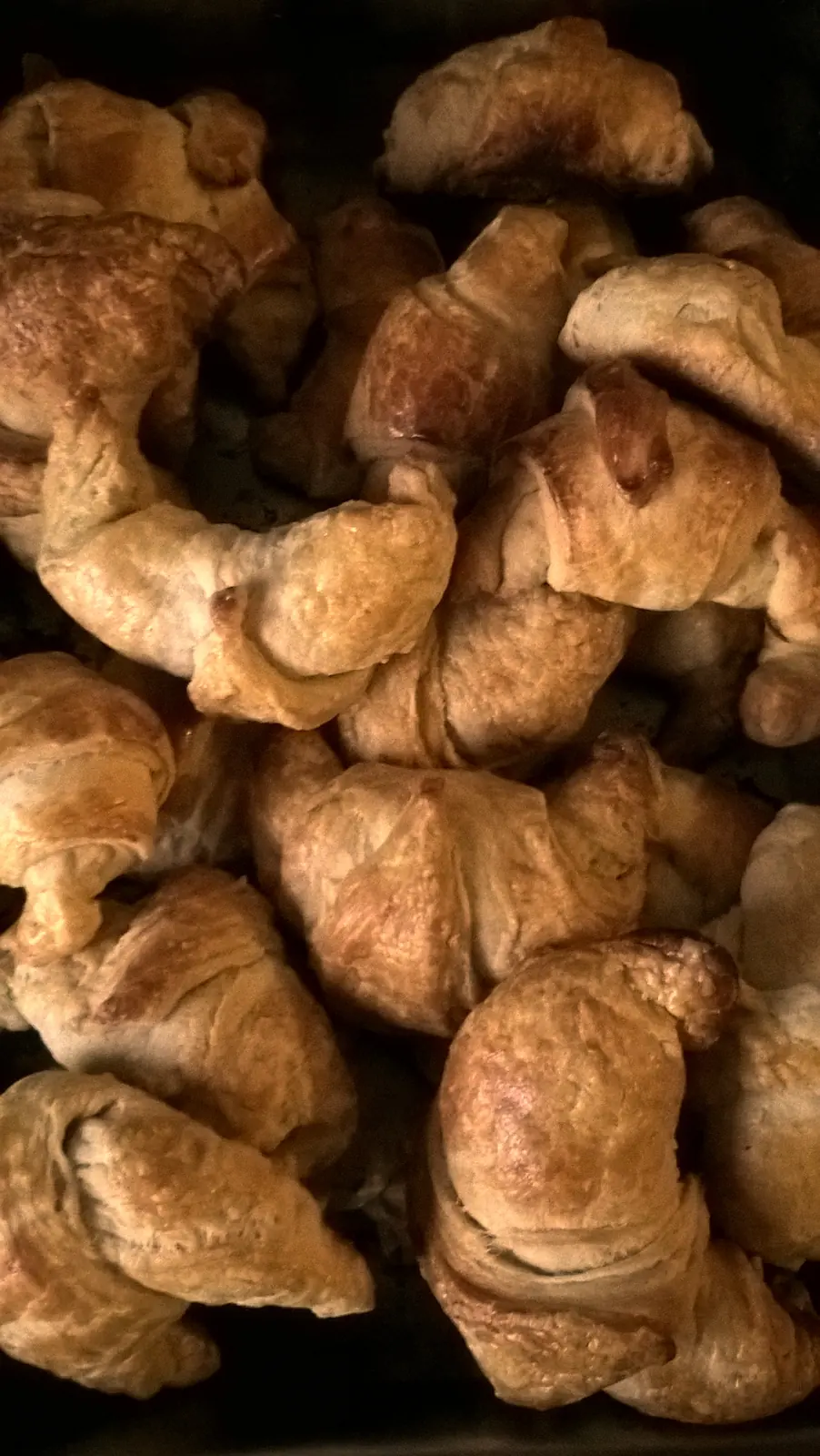 Croissants on a tray
